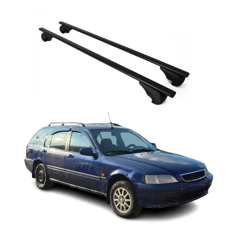 Dachträger Gepäckträger für Honda Civic Aerodeck 1997-2002 Metall Schwarz 2x Schneller Versand