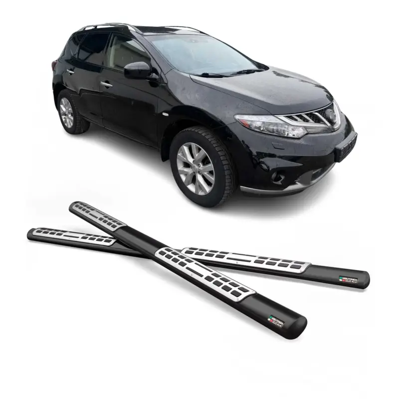 Edelstahl Seitenschweller Schwellerrohre für Nissan Murano 2008-2014 Schwarz Nur Für Kurze Zeit