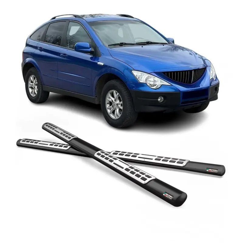 Edelstahl Seitenschweller Schwellerrohre für Ssangyong Actyon 2006-2012 Schwarz Bestseller