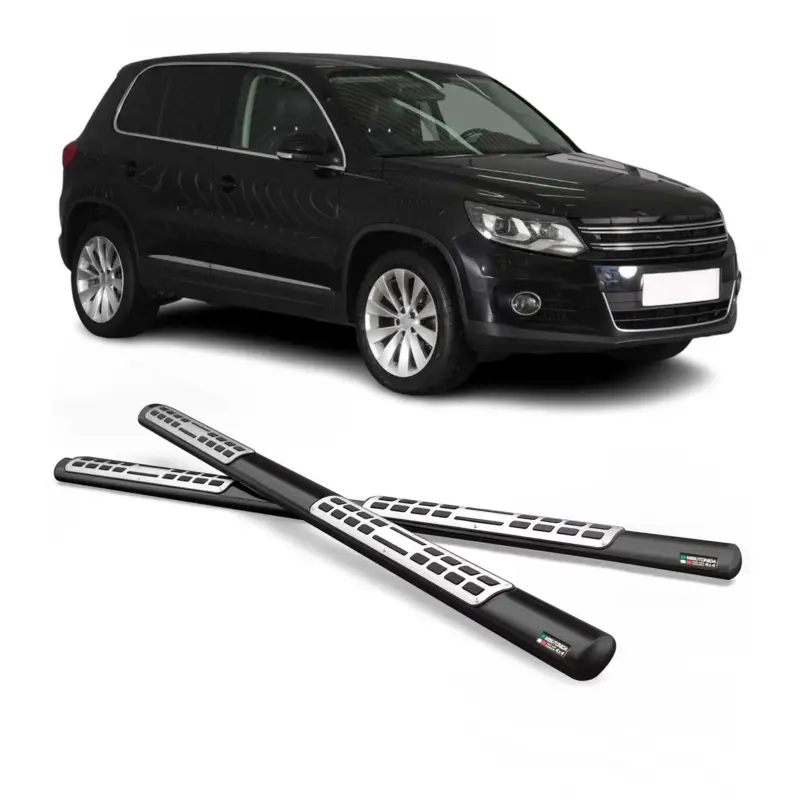 Garantierte Lieferung Edelstahl Seitenschweller Schwellerrohre für VW Tiguan 2007-2011 Schwarz
