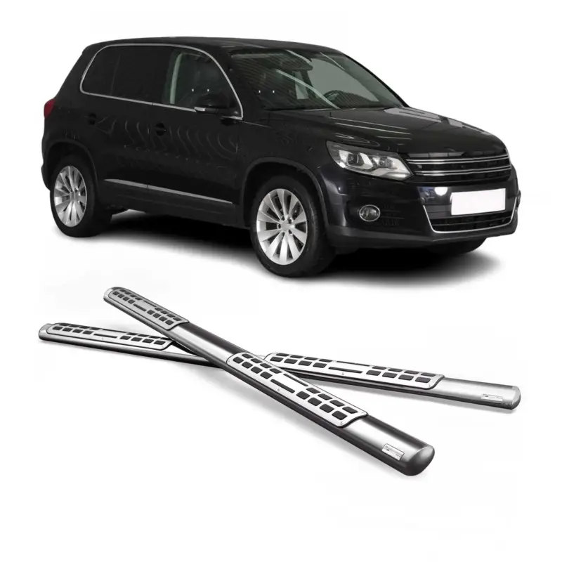 Schnäppchen Edelstahl Seitenschweller Schwellerrohre für VW Tiguan 2007-2011 Silber
