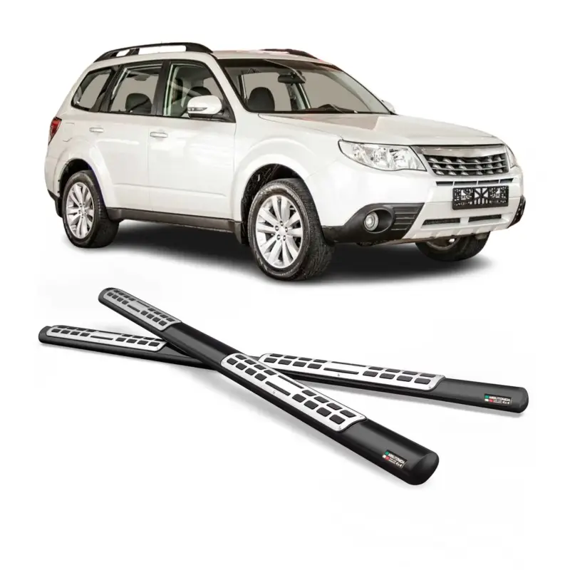 Top-Seller Edelstahl Seitenschweller Schwellerrohre für Subaru Forester III 2008-13 Schwarz