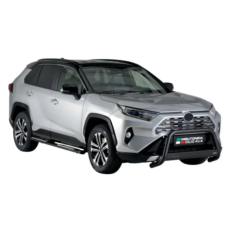 Letzte Chance Stahl Seitenschweller Schwellerrohre für Toyota RAV4 Hybrid 2019-2025 Schwarz