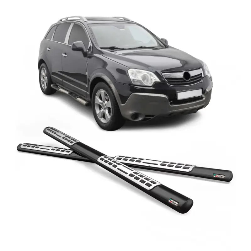 Edelstahl Seitenschweller Schwellerrohre für Opel Antara 2007-2011 Schwarz Sichere Zahlung