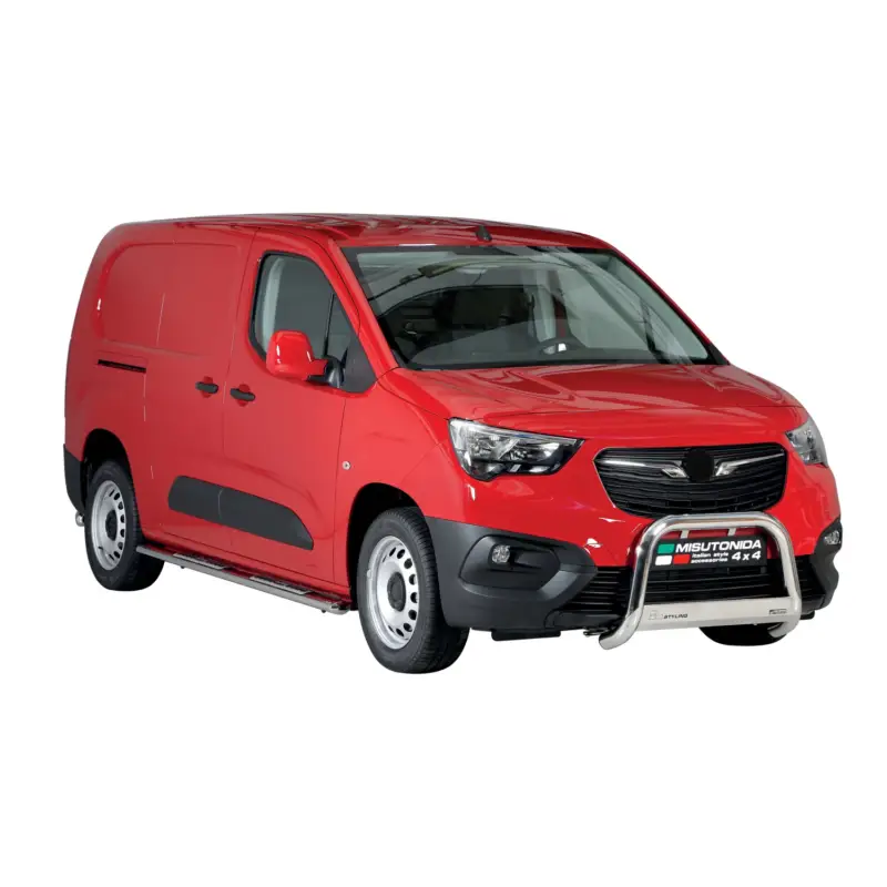 Geprüft Edelstahl Seitenschweller Schwellerrohre für Opel Combo 2019-2026 Langer Silber