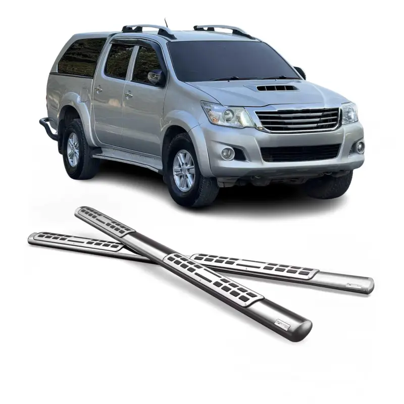 Neue Ware Stahl Seitenschweller Schwellerrohre für Toyota Hilux Extra Cab 2005-2015 Grau