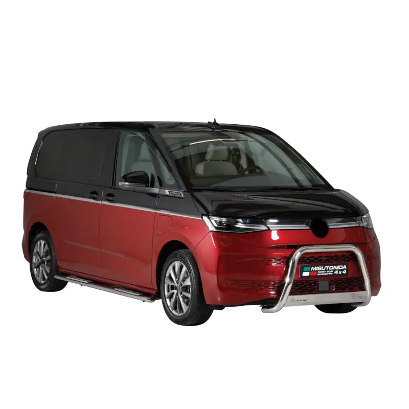 Top-Seller Edelstahl Seitenschweller Schwellerrohre für VW Multivan T7 2022-2026 Silber
