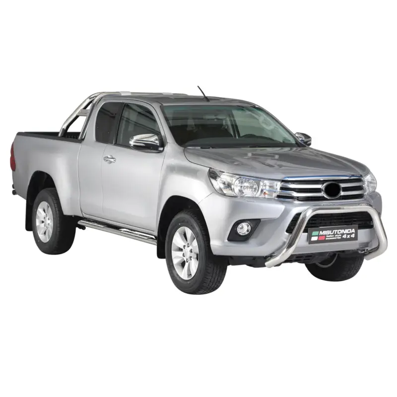 Stahl Seitenschweller Schwellerrohre für Toyota Hilux Extra Cab 2015-2026 Grau Preisreduziert