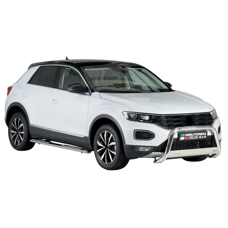 Edelstahl Seitenschweller Schwellerrohre für VW T-Roc 2017-2025 Edelstahl Silber Sonderangebot