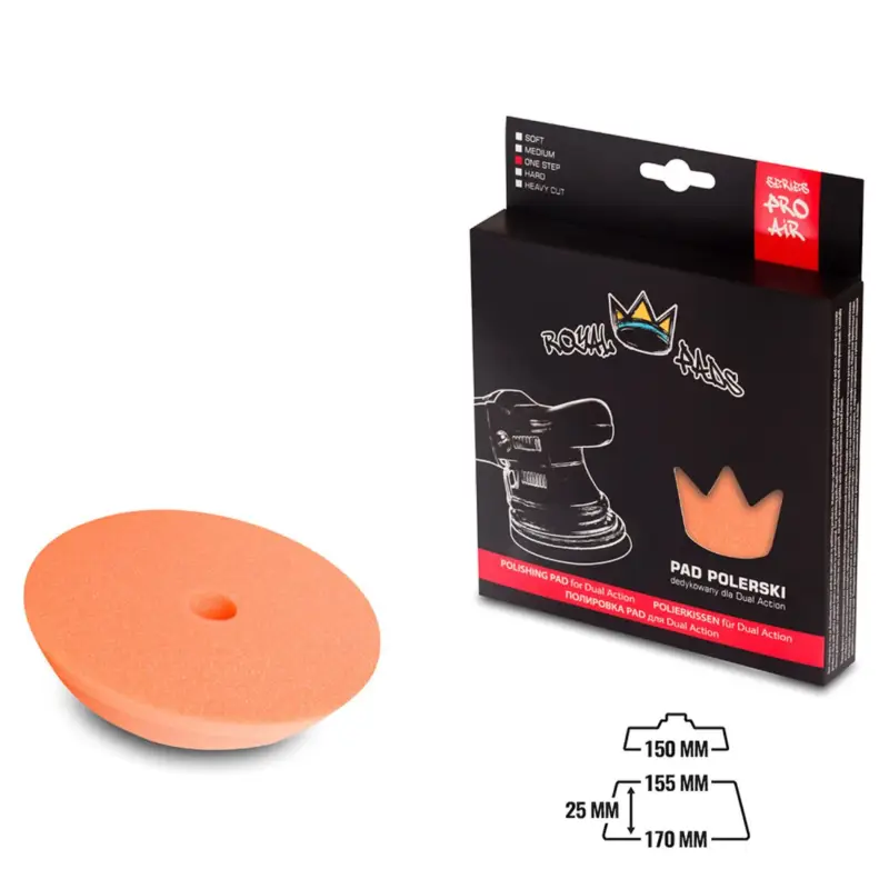 Heißes Angebot Royal Pads AIR One Step Schaum-Polierpad 150mm orange