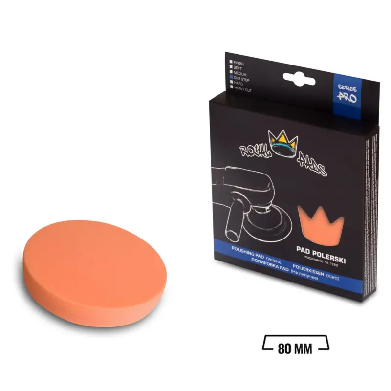 Heißes Angebot Royal Pads - PRO One Step Schaum-Polierpad 80mm orange