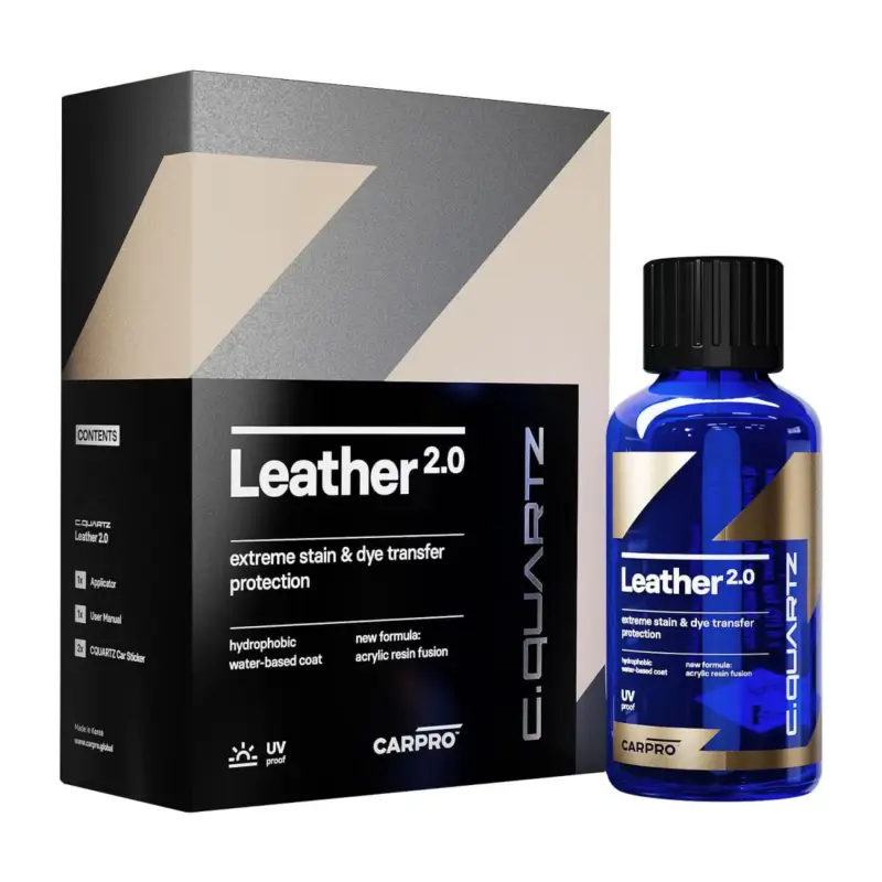 Letzte Chance CarPro CQUARTZ Leather 2.0 Lederversiegelung Kit 100ml