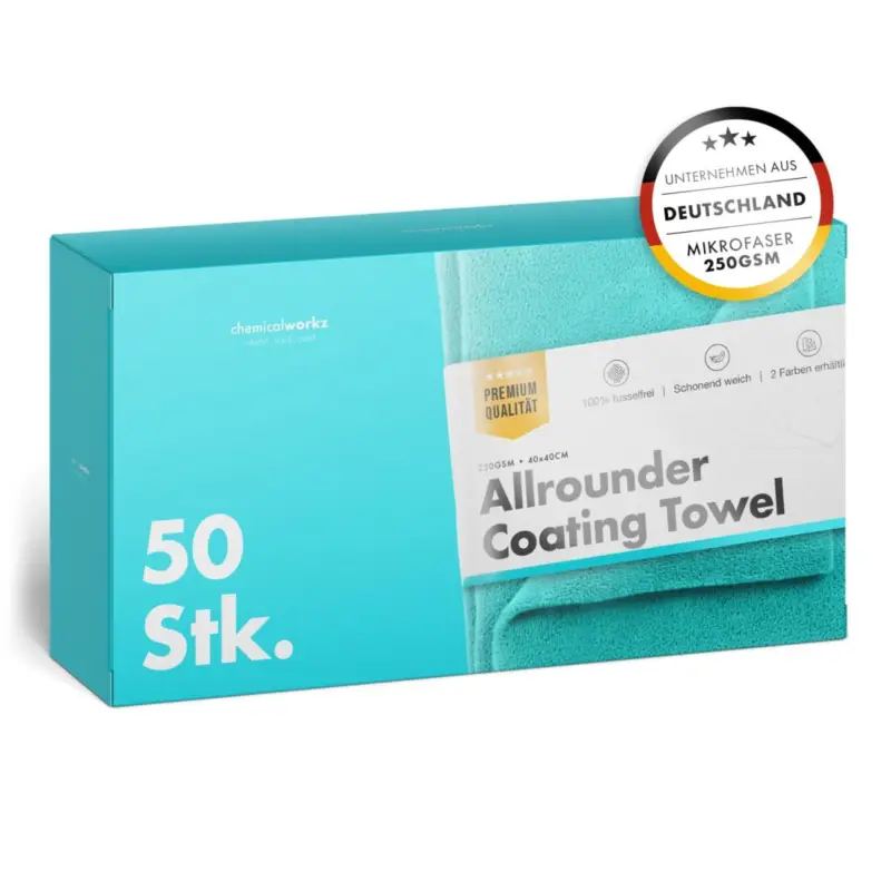 chemicalworkz Allrounder Coating Towel 250GSM Türkis Versiegelungstuch 40×40cm 50Stk. Highlight