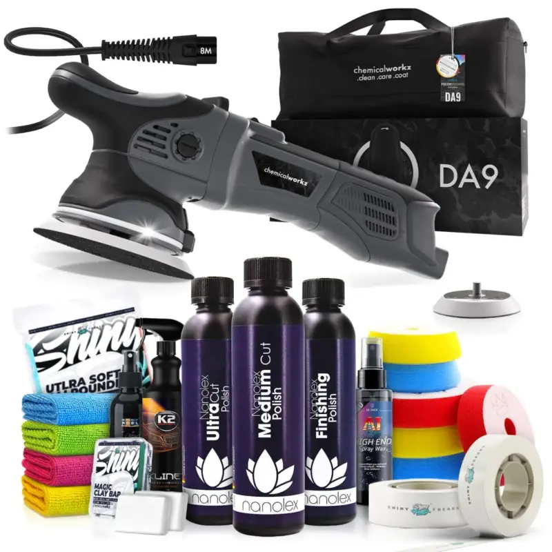 chemicalworkz DA9 Pro Poliermaschinen Set mit Nanolex Polituren & Zubehör Bestseller