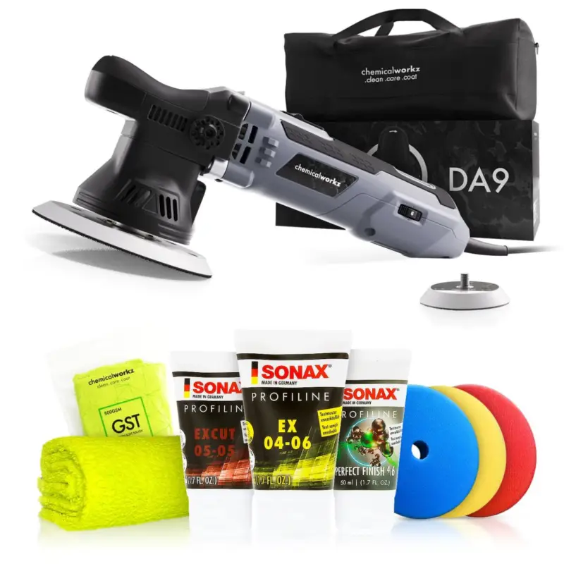 Highlight chemicalworkz DA9 Poliermaschinen Set mit SONAX Polituren BASIC