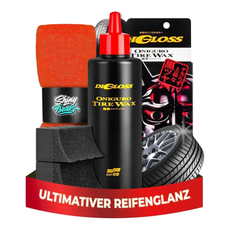 Saisonangebot Soft99 Reifenpflege Set DiGloss Black Devil Tire Wax + Mikrofasertuch (2-teilig)