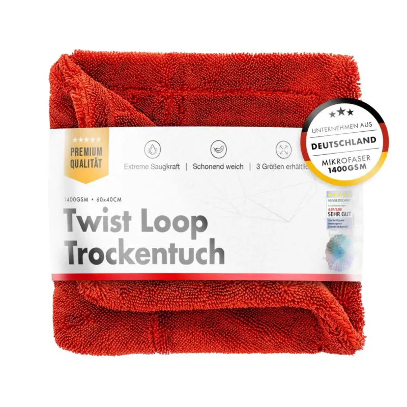 Neue Kollektion chemicalworkz Shark Twisted Loop Towel 1400GSM Rot Trockentuch 40x40cm
