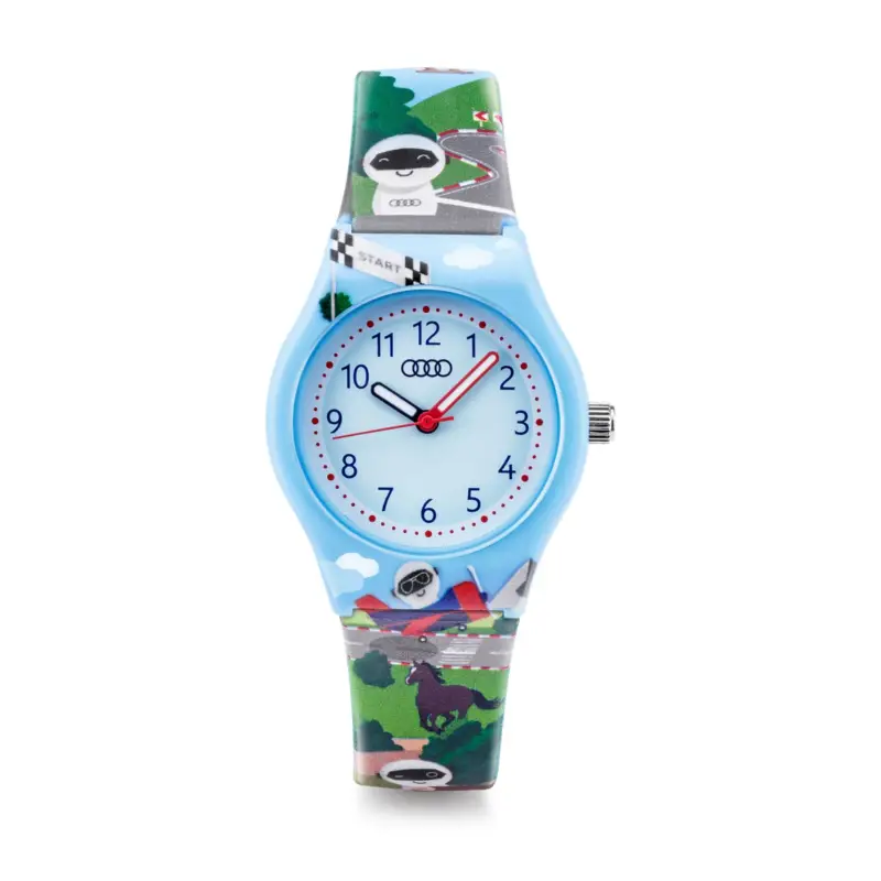 Bestseller Original Audi Armbanduhr Kinder Uhr Roboter ADUI Design hellblau 3202000900