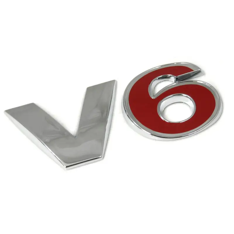 Original VW Golf 4 (1J) V6 Schriftzug hinten Emblem Heckklappe Logo chrom rot Preisknaller