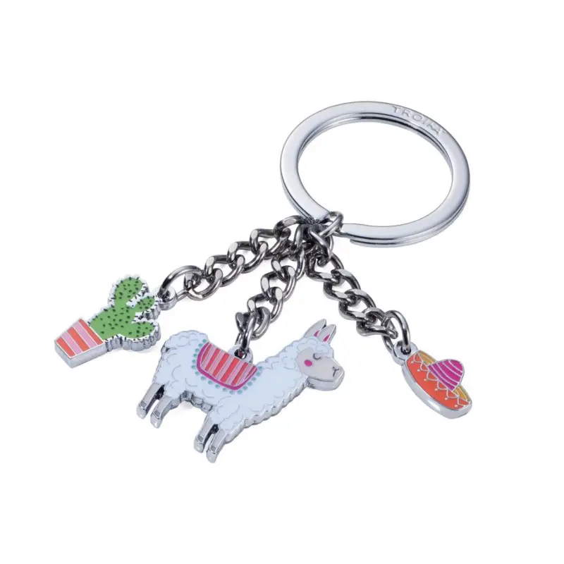 Top-Preis Schlüsselanhänger PAKO Alpaka Kaktus Sombrero Emaille Metallguss Keyring KR18-10
