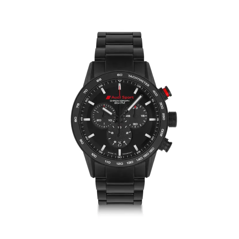 Top-Seller Original Audi Sport Chronograph Armbanduhr Uhr Wechselarmband Herren schwarz 3102200500