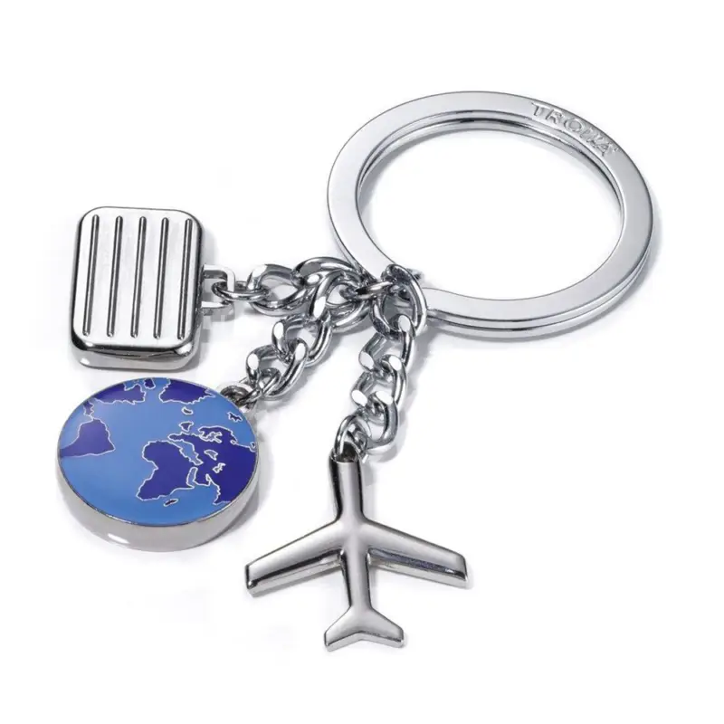 Sale Schlüsselanhänger WELTENBUMMLER Flugzeug Koffer Weltkugel Keyring Anhänger KR10-45