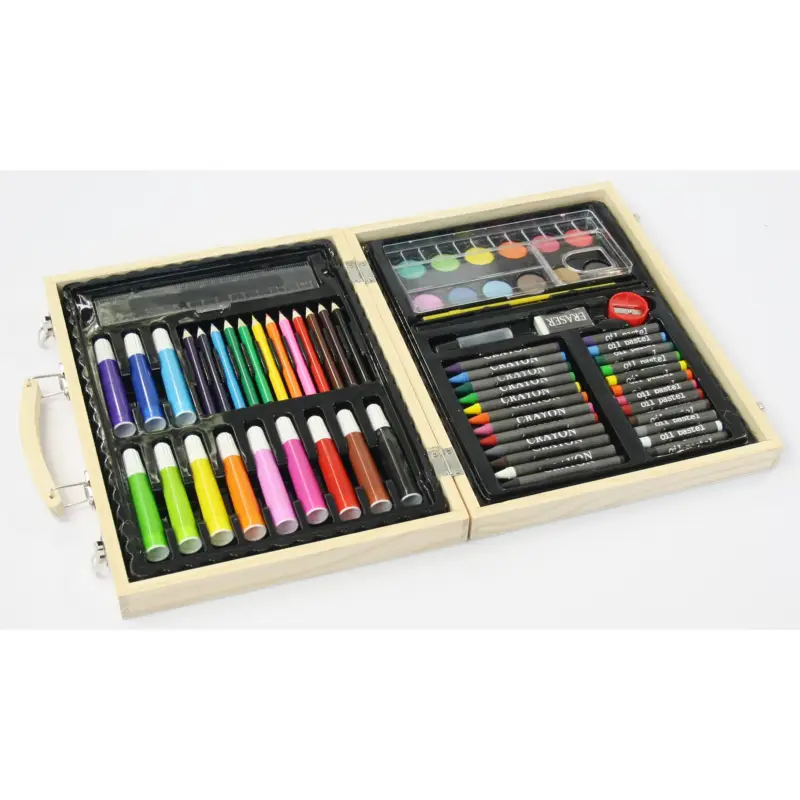 Expressversand Original Seat Malkoffer Kinder Malkasten Holzkoffer Filzstift Wachsmalstift Wasserfarben