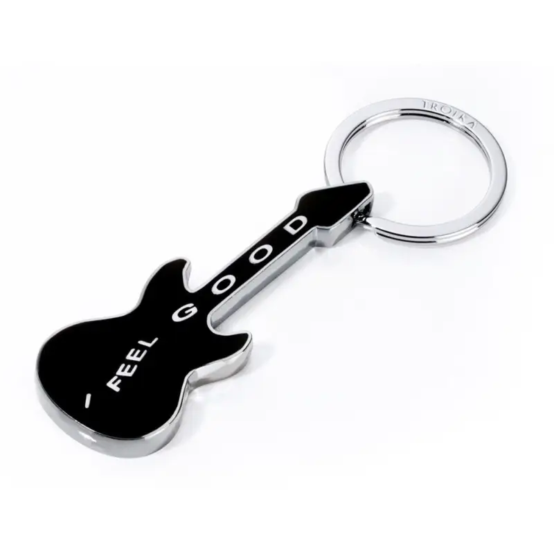 Schlüsselanhänger I FEEL GOOD Gitarre Keyring Metallguss schwarz Anhänger KR9-02 Saisonangebot