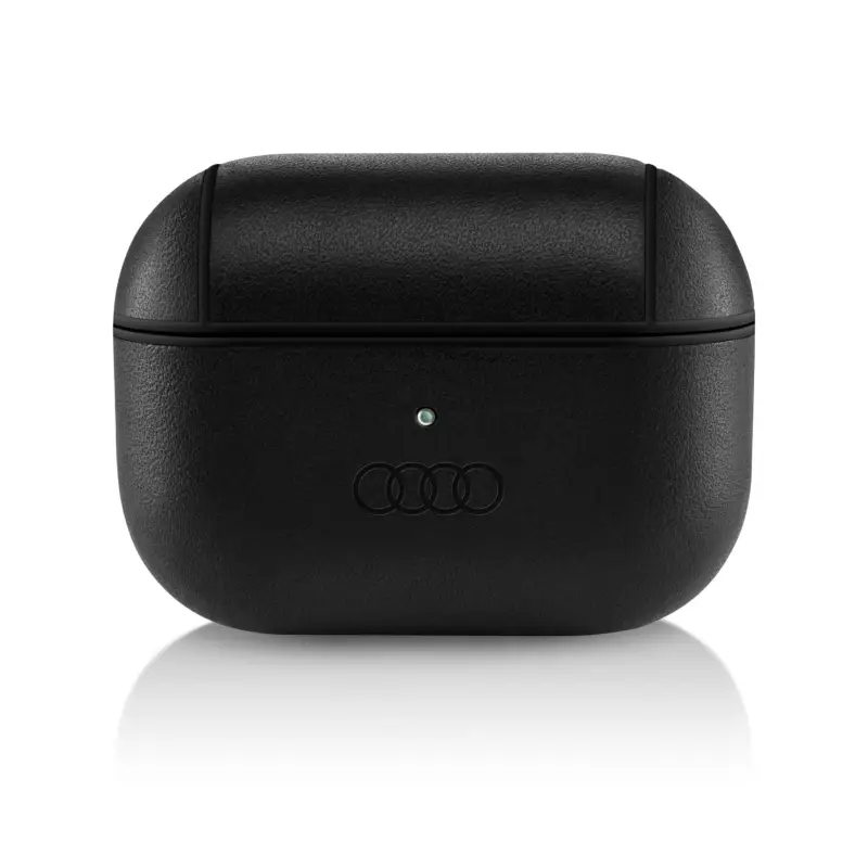 Neu Im Sortiment Original Audi Hülle Etui Case Airpods Pro Kopfhörer Ringe Logo Lederhülle schwarz 3152200400