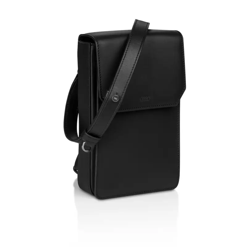Heißes Angebot Original Audi Umhängetasche Tasche Ledertasche Handtasche Ringe Logo schwarz 3152200300