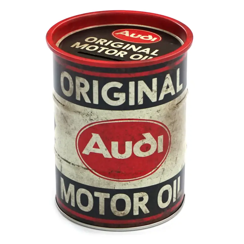 Sale Audi Spardose Stahlblech Ölfass Design Prägung Sparbüchse Dose A8-8021
