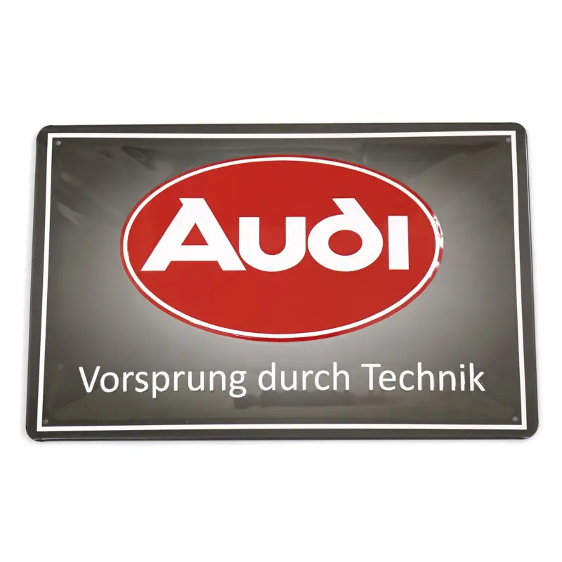 Meistverkauft Audi Blechschild Logo Audi Pflaume oval 3D Prägung Stahlblech Schild A8-8982