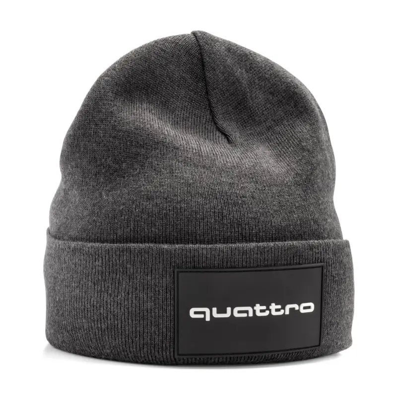 Original Audi Sport Strickmütze Beanie quattro Schriftzug Mütze grau 3132002800 Billig