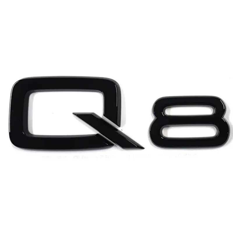 Nur Für Kurze Zeit Original Audi Schriftzug Q8 Emblem Logo Aufkleber Blackline Black Edition schwarz glänzend