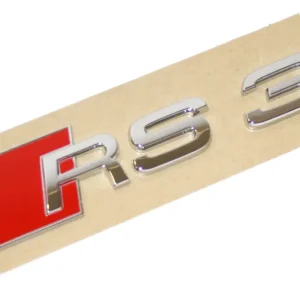 Schriftzug RS3 Original Audi A3 8P 8V Emblem Chrom / Rot Heck Zeichen Direktkauf