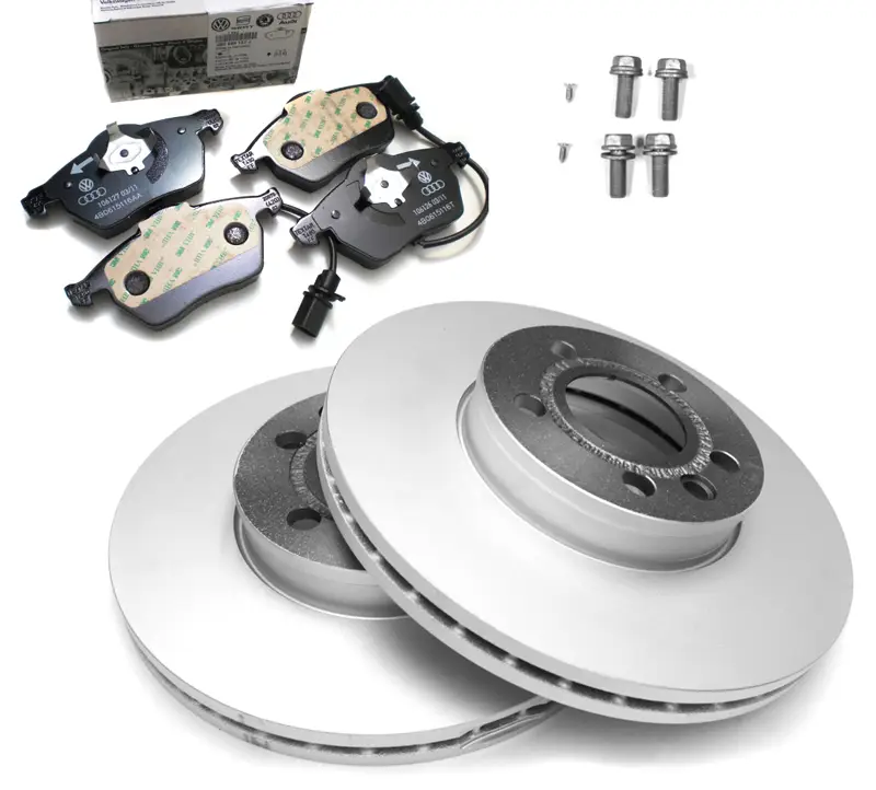 Original Audi VW Bremsenkomplettsatz Vorderachse Bremsscheiben Bremsbeläge 8P0698302K Nur Heute