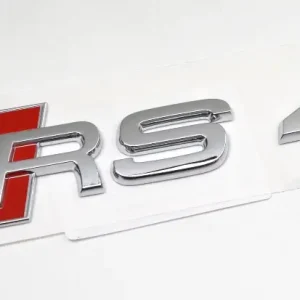 Ausverkauf Original Audi RS4 Schriftzug hinten Aufkleber Heckklappe Emblem Tuning chrom/rot