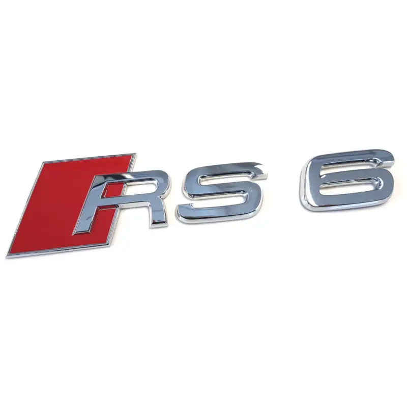 Mega-Angebot Original Audi Schriftzug RS6 Emblem Logo Aufkleber rot chrom glänzend 4B08537402ZZ