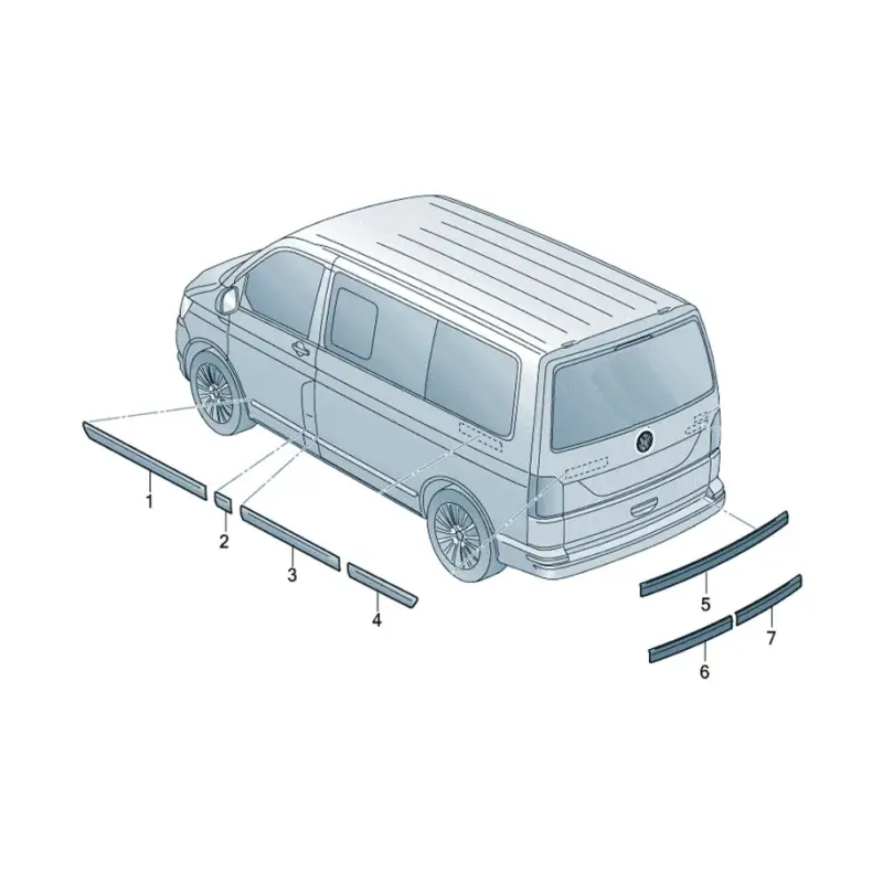 Sofort Bestellen Schutzleiste Chrom Chrompaket Original VW T6 Türen Zierleiste Tuning