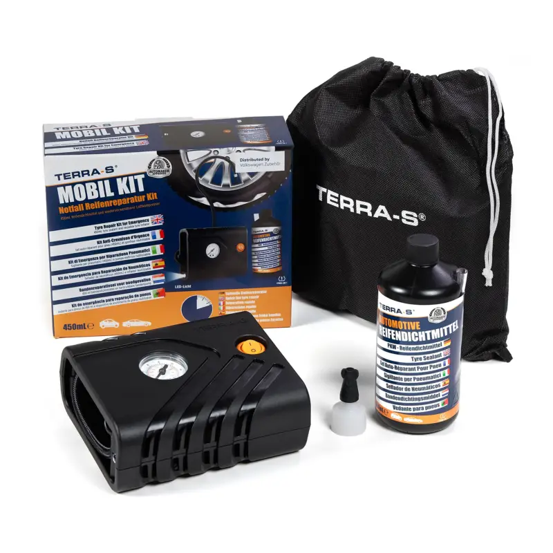 Garantierte Lieferung Original VW Reifenpannenset Luftkompressor Dichtmittel 450ml Reifenreparatur Kit 5H0071211A
