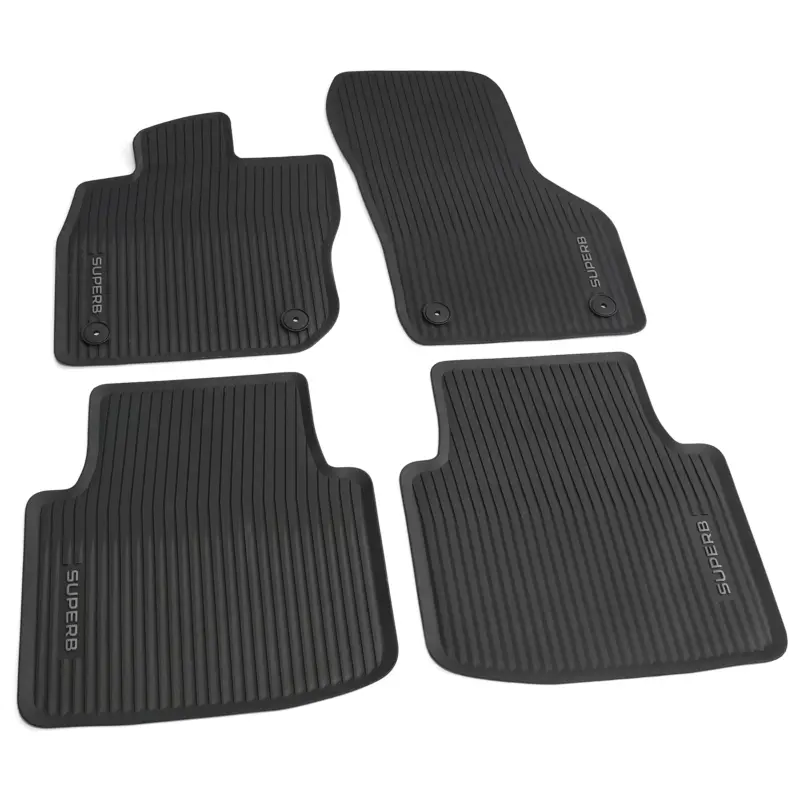 Wochenendangebot Original Skoda Superb 4 (NZ) Allwettermatten Gummi Fußmatten 4x Gummimatten schwarz 3P1061500