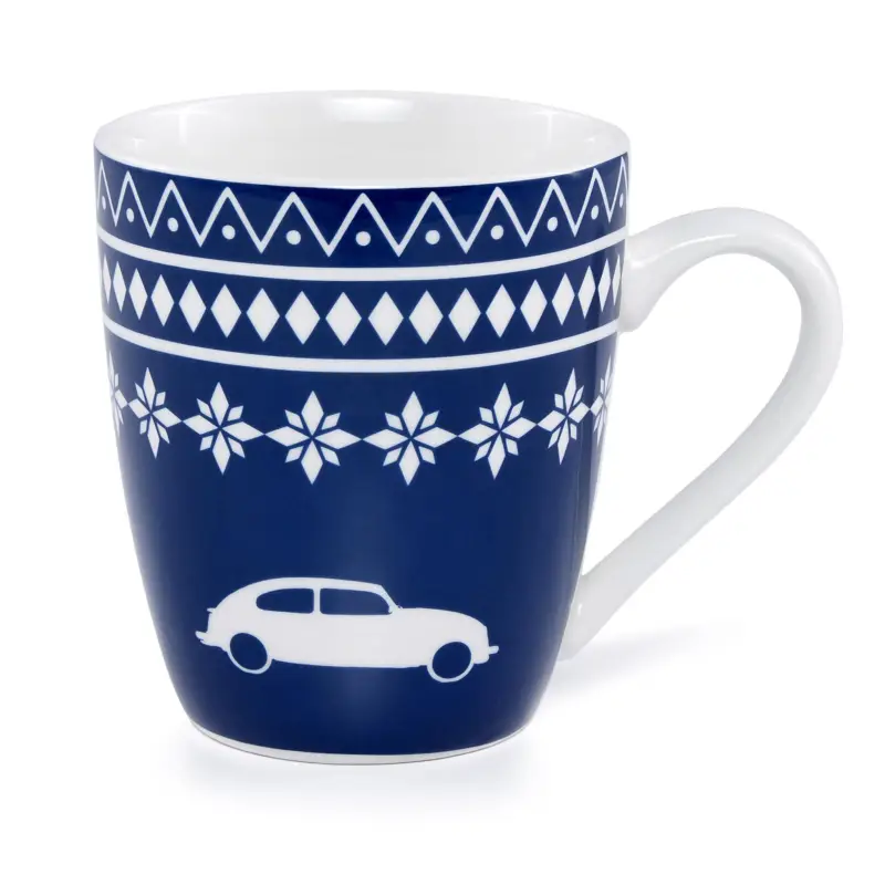 Original VW Becher Winter Henkelbecher Logo Tasse 370ml Porzellan blau/weiß 3B2069601 Neuheit