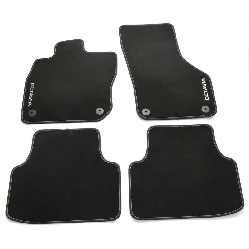 Ausverkauf Original Skoda Octavia 4 (NX) e-Tec Premium Textil Fußmatten schwarz/grau Velours Stoffmatten
