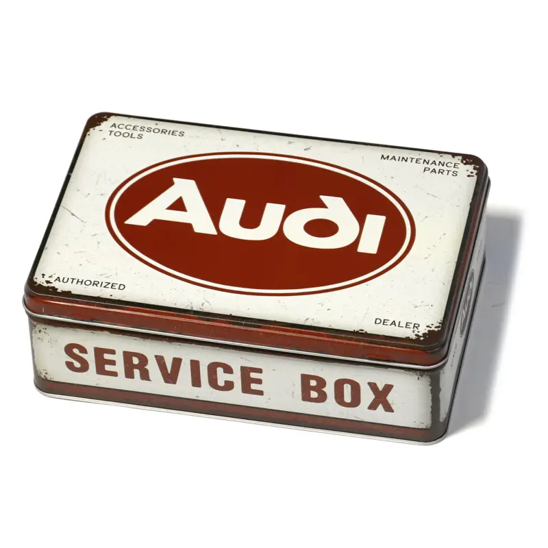Audi Vorratsdose Logo Audi Pflaume Oval Stahlblech Service Box Dose Nostalgie A8-8025 Preiswert