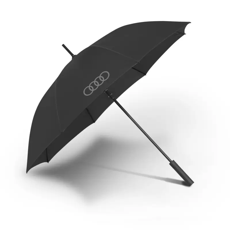 Original Audi Regenschirm Stockschirm Ringe Logo Automatik Schirm schwarz 3122600100 Ausverkauf