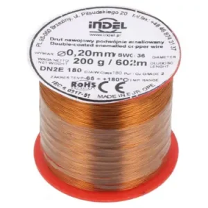 (0,03 EUR pro 1m) Kupferlackdraht Kupferdraht Lackdraht KL002 0,20mm ca 200g auf Spule ca 602m Neue Kollektion