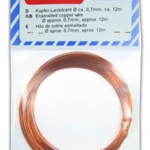 Neue Ware (0,27 EUR pro 1m) Kupferlackdraht 0,7mm ca 12m Länge KL007 Kemo