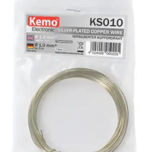 (1,10 EUR pro 1m) Versilberter Kupferdraht 1,0mm 5m KS010 Kemo Neue Kollektion
