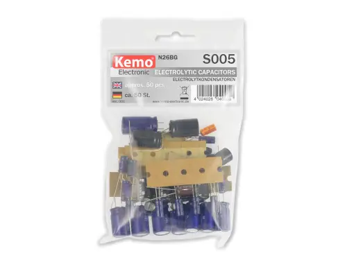 Elektrolytkondensator Kondensator Sortiment 50 Stück gemischt Kemo S005 Super-Preis