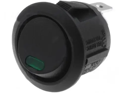 Jetzt Kaufen Wippentaster Taster rund mit Kontrolleuchte grün für 12V DC